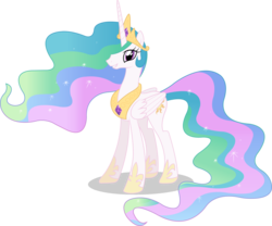 Size: 3581x2974 | Tagged: safe, artist:spaz-featherbrain, princess celestia, alicorn, pony, g4, female, grin, high res, mare, simple background, solo, transparent background, vector