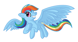 Size: 878x472 | Tagged: safe, artist:ellycooarts, rainbow dash, g4, female, grin, smiling, solo