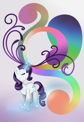 Size: 397x578 | Tagged: safe, artist:cartoonartist, artist:senseijiufu, rarity, pony, unicorn, g4, abstract background, eyes closed, female, solo, swirls