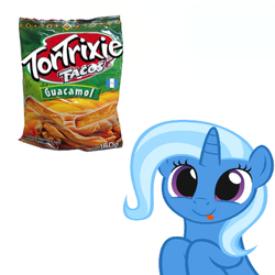 Size: 480x480 | Tagged: safe, artist:robe17, trixie, pony, unicorn, g4, chips, female, guatemala, mare, snacks, taco