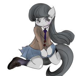 Size: 900x900 | Tagged: safe, artist:mabo3, octavia melody, earth pony, semi-anthro, g4, clothes, cute, female, skirt, solo