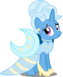 Size: 6765x8227 | Tagged: safe, artist:atomicmillennial, trixie, pony, unicorn, g4, absurd resolution, alternate hairstyle, clothes, cute, dress, female, mare, simple background, solo, transparent background