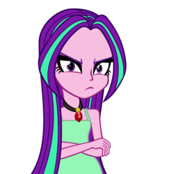 Size: 696x696 | Tagged: safe, artist:bootsyslickmane, aria blaze, equestria girls, g4, my little pony equestria girls: rainbow rocks, alternate hairstyle, clothes, female, gimp, looking at you, loose hair, nightgown, pajamas, simple background, solo, transparent background