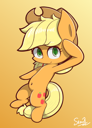Size: 2100x2900 | Tagged: safe, artist:sheandog, part of a set, applejack, g4, belly button, female, high res, solo