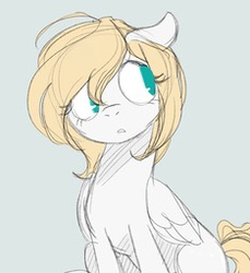 Size: 234x255 | Tagged: safe, artist:toodles3702, edit, oc, oc only, oc:kyrie, pegasus, pony, /pone/, 8chan, aryan, aryan pony, blonde, looking back, nazipone, sitting, solo, trace