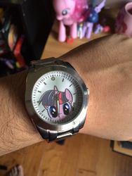 Size: 1536x2048 | Tagged: safe, twilight sparkle, g4, irl, merchandise, peeking, photo, pun, visual pun, watch