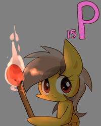 Size: 800x1000 | Tagged: safe, artist:joycall6, part of a set, daring do, series:joycall6's periodic table, g4, chemistry, female, hoof hold, looking at you, match, periodic table, phosphorus, solo, torch