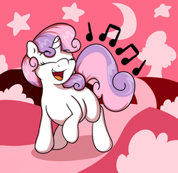 Size: 1800x1753 | Tagged: safe, artist:graphene, sweetie belle, g4, female, singing, solo