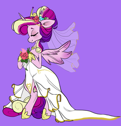 Size: 795x825 | Tagged: safe, artist:neyzilla, princess cadance, pony, g4, bipedal, clothes, dress, female, solo, wedding dress