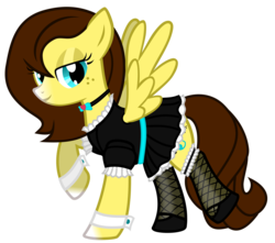 Size: 4519x4000 | Tagged: safe, artist:the smiling pony, oc, oc only, oc:vanilla creme, pegasus, pony, g4, choker, clothes, dress, fishnet stockings, maid, simple background, solo, stockings, transparent background