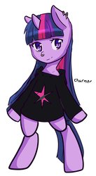 Size: 1055x1920 | Tagged: safe, artist:acharmingpony, twilight sparkle, pony, g4, bipedal, clothes, cute, earring, female, looking at you, nose ring, piercing, punk, smiling, solo