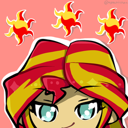 Size: 1024x1024 | Tagged: safe, artist:ayachiichan, sunset shimmer, equestria girls, g4, icon, no nose