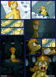 Size: 1584x2160 | Tagged: safe, artist:dracojayproduct, spitfire, pony, comic:lunar isolation, g4, comic, filly, scared, younger
