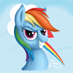 Size: 2000x2000 | Tagged: safe, artist:jorichi, rainbow dash, pegasus, pony, g4, bust, digital art, female, high res, solo