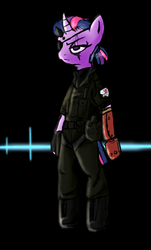 Size: 1157x1920 | Tagged: safe, artist:magello, twilight sparkle, g4, big boss, colored, cosplay, female, konami, metal gear, metal gear solid 5, phantom pain, solo, twilight venom