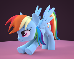 Size: 640x512 | Tagged: safe, artist:creatorofpony, rainbow dash, pony, g4, 3d, bedroom eyes, bent over, female, iwtcird, meme, smiling, solo, spread wings, stretching