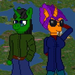 Size: 821x821 | Tagged: safe, artist:derek the metagamer, scootaloo, oc, oc:derek the metagamer, anthro, g4, alternate hairstyle, pixel art, scootaling, transport tycoon, zoomed out