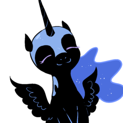 Size: 800x800 | Tagged: safe, artist:glacierclear, nightmare moon, g4, :3, cute, eyes closed, female, nicemare moon, smiling, solo, spread wings