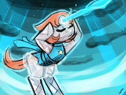 Size: 960x720 | Tagged: safe, artist:lumineko, earth pony, gem (race), gem pony, pony, crossover, female, gem, mare, pearl, pearl (steven universe), ponified, solo, steven universe