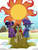 Size: 1624x2114 | Tagged: safe, artist:cloureed, sunset shimmer, trixie, twilight sparkle, pony, unicorn, g4, counterparts, fanfic art, fanfic cover, glasses, magical trio, sun, twilight's counterparts