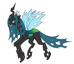 Size: 989x859 | Tagged: safe, artist:catlover1672, queen chrysalis, changeling, changeling queen, g4, crown, fangs, female, jewelry, regalia, scowl, solo