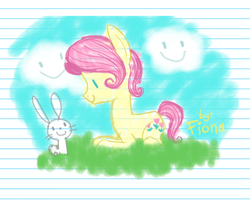 Size: 916x732 | Tagged: safe, artist:fiona, angel bunny, posey, g4, angela bunny, lined paper, posey (rule 63), rule 63