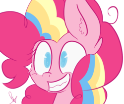 Size: 850x710 | Tagged: safe, artist:kaesae, pinkie pie, g4, female, impossibly large ears, rainbow power, solo