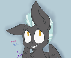 Size: 810x660 | Tagged: safe, artist:kaesae, thunderlane, pegasus, pony, g4, impossibly large ears, male, smiling, solo, stallion