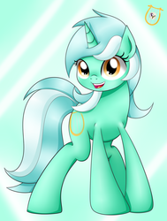 Size: 1550x2050 | Tagged: safe, artist:lielie, lyra heartstrings, pony, unicorn, g4, cute, female, looking at you, lyrabetes, lyre, mare, musical instrument, pixiv, solo