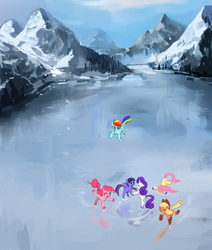 Size: 1100x1300 | Tagged: safe, artist:quizia, applejack, fluttershy, pinkie pie, rainbow dash, rarity, twilight sparkle, alicorn, pony, g4, female, mane six, mare, twilight sparkle (alicorn)