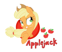 Size: 2500x2095 | Tagged: safe, artist:celipelin, artist:dfectivedvice, applejack, g4, female, grin, high res, simple background, solo, transparent background