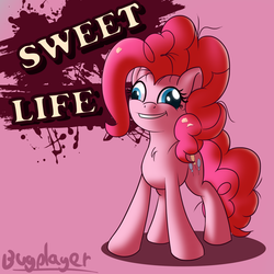Size: 2000x2000 | Tagged: safe, artist:bugplayer, pinkie pie, earth pony, pony, g4, derp, female, grin, high res, mare, smiling, solo