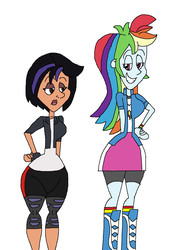 Size: 1089x1585 | Tagged: safe, artist:hunterxcolleen, rainbow dash, equestria girls, g4, big hero 6, crossover, gogo tomago, humanized, rapeface