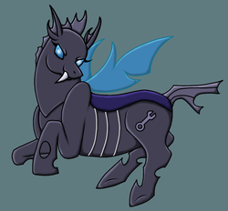 Size: 630x584 | Tagged: safe, artist:nightwolf714, oc, oc only, changeling, chubby, chunkling, cutie mark, cutie mark on changeling, female, simple background, solo