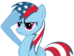 Size: 2450x1850 | Tagged: safe, artist:browen2o, rainbow dash, g4, american flag, female, salute, simple background, solo, transparent background, united states, vector