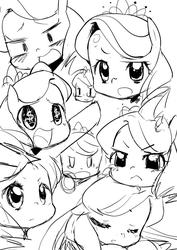 Size: 859x1214 | Tagged: safe, artist:moka, diamond tiara, g4, cute, diamondbetes, grayscale, monochrome