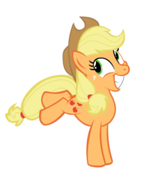 Size: 1024x1236 | Tagged: safe, artist:kuren247, applejack, g4, bucking, female, simple background, smiling, solo, transparent background, vector