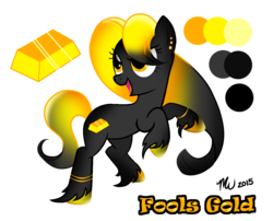 Size: 1279x1035 | Tagged: safe, artist:mychelle, oc, oc only, oc:fools gold, earth pony, pony, solo