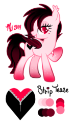 Size: 442x785 | Tagged: safe, artist:mychelle, oc, oc only, oc:strip tease, bat pony, pony, solo