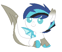 Size: 201x168 | Tagged: safe, artist:monster-drool, oc, oc only, adoptable, adopted, magical gay spawn, offspring, parent:discord, parent:shining armor, solo