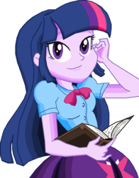 Size: 1538x1960 | Tagged: safe, artist:ikuntyphoon, artist:lunchie, twilight sparkle, equestria girls, g4, book, female, solo