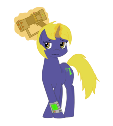 Size: 848x943 | Tagged: safe, artist:elvis-lopez, artist:wildfirethesmug, oc, oc only, oc:golden riversong, pony, unicorn, fallout equestria, fallout equestria: hidden enemies, cutie mark, energy weapon, female, glowing horn, horn, laser pistol, levitation, magic, magical energy weapon, mare, pipbuck, simple background, telekinesis, transparent background, weapon