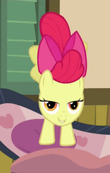 Size: 480x750 | Tagged: safe, screencap, apple bloom, earth pony, pony, g4, female, lidded eyes, solo