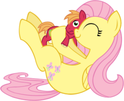 Size: 370x302 | Tagged: safe, artist:thecheri, big macintosh, fluttershy, earth pony, pony, g4, male, ship:fluttermac, shipping, stallion, straight, tiny ponies