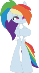 Size: 411x778 | Tagged: safe, artist:ikuntyphoon, rainbow dash, g4, bipedal, female, solo