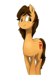 Size: 2448x3264 | Tagged: artist needed, dead source, safe, oc, oc only, oc:maría teresa de los ponyos paguetti, earth pony, pony, high res, simple background, smiling, solo, white background, ya es hora