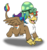 Size: 826x870 | Tagged: safe, artist:breezepleeze, tank, oc, oc:rainbow feather, griffon, tortoise, g4, cute, happy, interspecies offspring, magical lesbian spawn, offspring, open mouth, parent:gilda, parent:rainbow dash, parents:gildash, pet, running, shadow, simple background, smiling, spread wings, transparent background