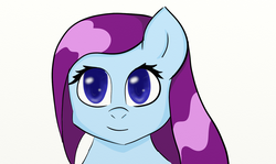 Size: 1440x860 | Tagged: safe, artist:ask-auroramystery, oc, oc only, oc:aurora mystery, pony, looking at you, portrait, simple background, smiling, solo, white background