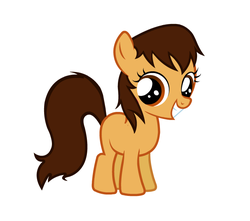 Size: 708x626 | Tagged: safe, oc, oc only, oc:maría teresa de los ponyos paguetti, earth pony, pony, earth pony oc, female, filly, simple background, smiling, standing, white background, ya es hora