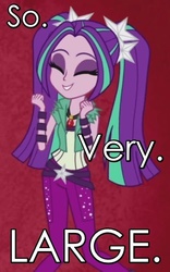 Size: 385x616 | Tagged: safe, aria blaze, equestria girls, g4, my little pony equestria girls: rainbow rocks, adventure time, female, image macro, implications, male, meme, prince gumball, reaction image, so very large, solo